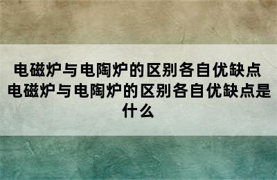 电磁炉与电陶炉的区别各自优缺点 电磁炉与电陶炉的区别各自优缺点是什么